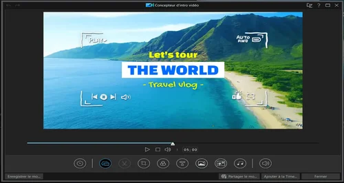 interface du concepteur d'intro video youtube de powerdirector