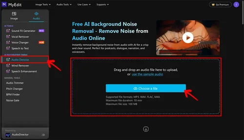 AudioDirector Interface - Import Media