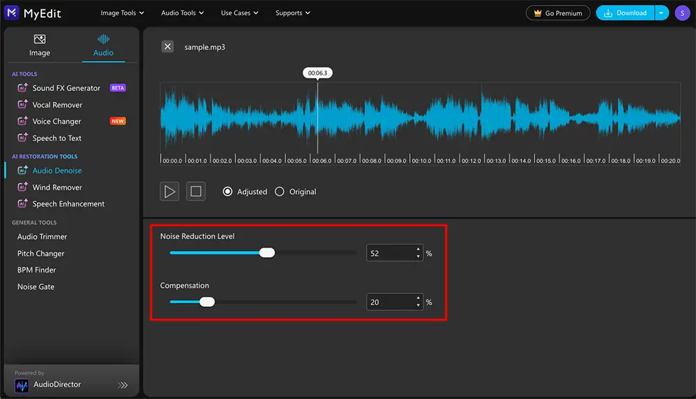 AudioDirector Interface - Simple Noise Gate