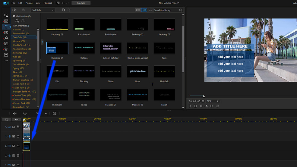 PowerDirector - Choose Text Type
