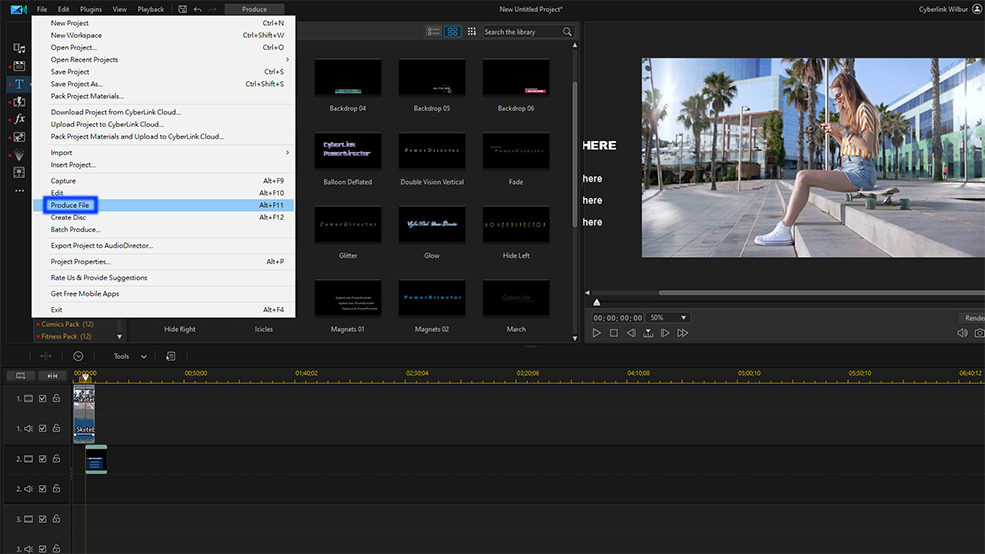 PowerDirector - Export video