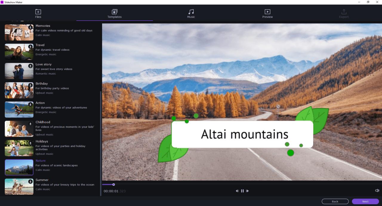 interface Movavi Slideshow Maker