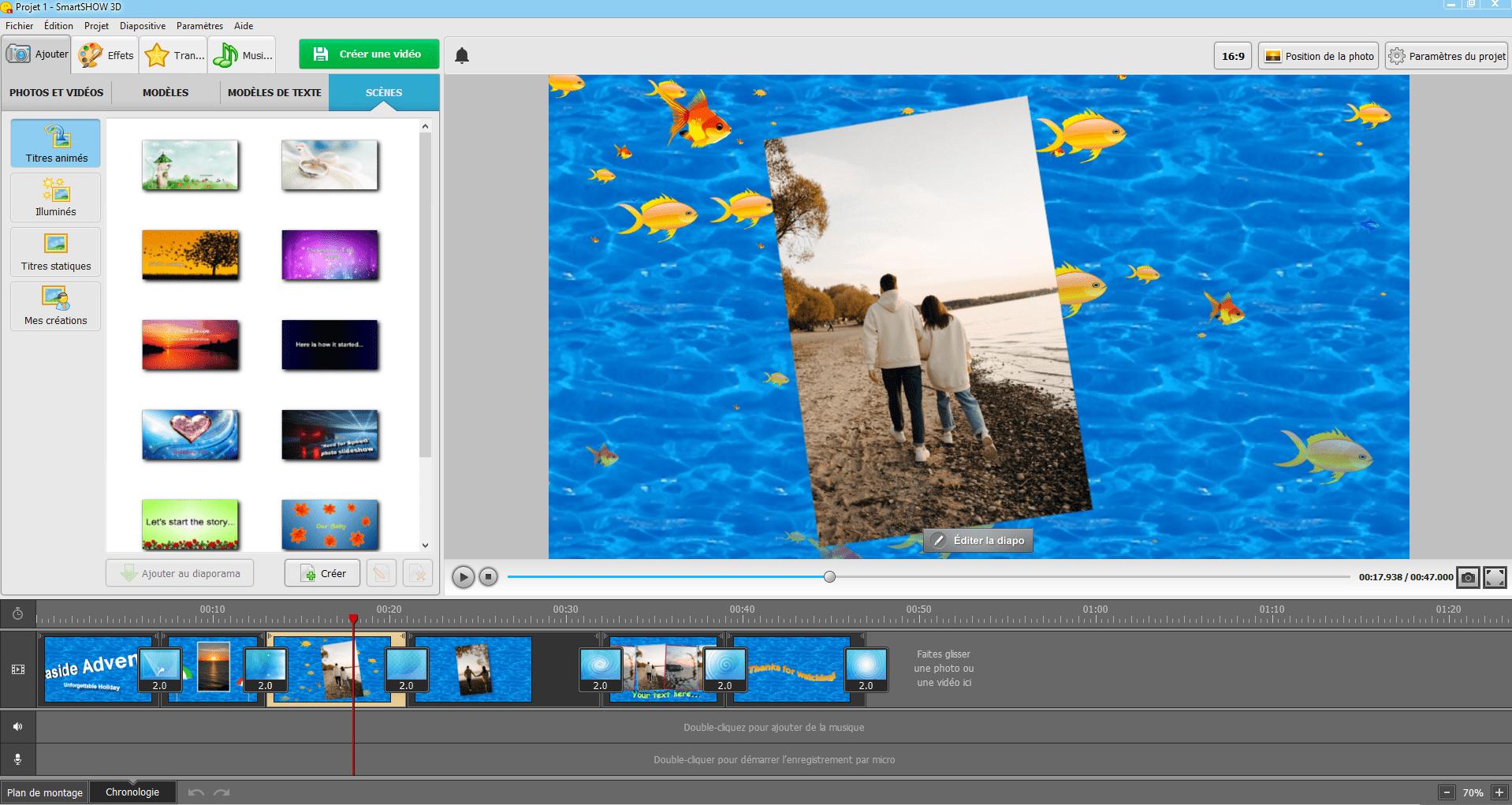interface creation diaporama avec SmartSHOW 3D, le meilleur choix pour collages 3D