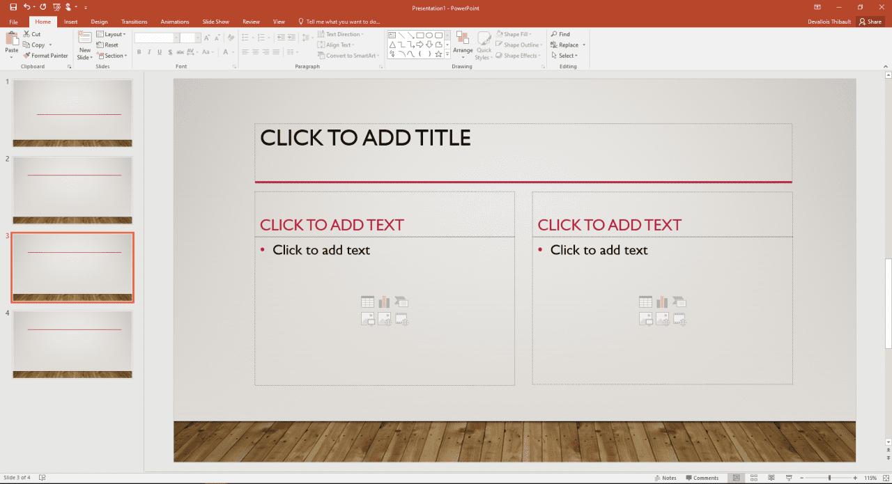 interface creation diaporama avec PowerPoint