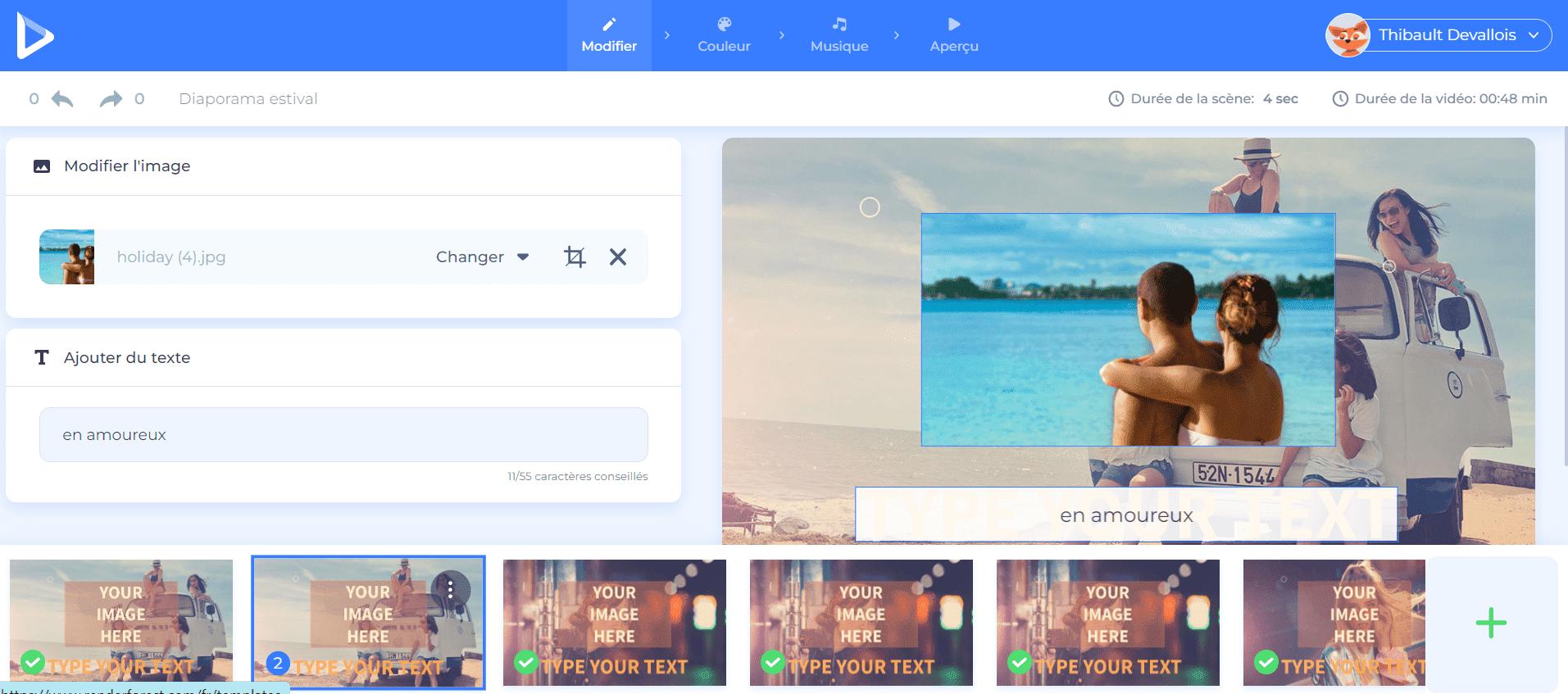 interface creation diaporama avec renderforest, le meilleur choix pour créer en-ligne