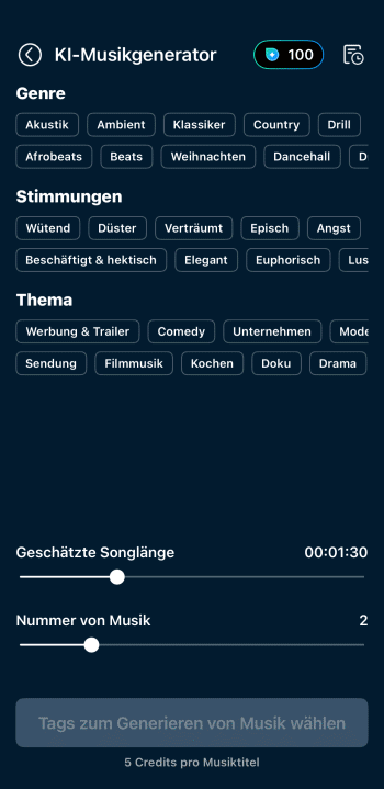PowerDirector - KI-Musikgenerator und Video Editor
