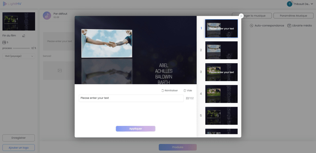 interface de powerdirector pour modeles d'intro video youtube