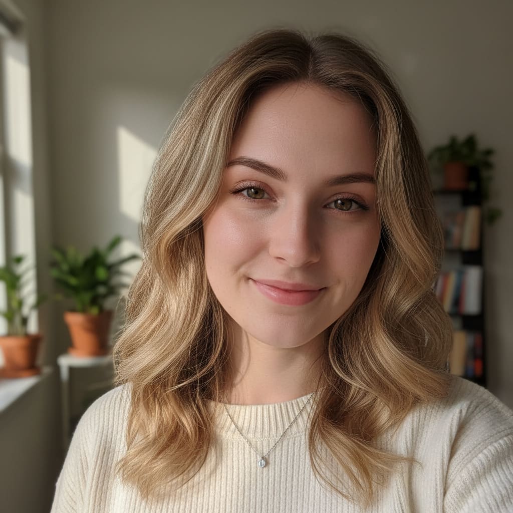 Portrait before AI hair color change