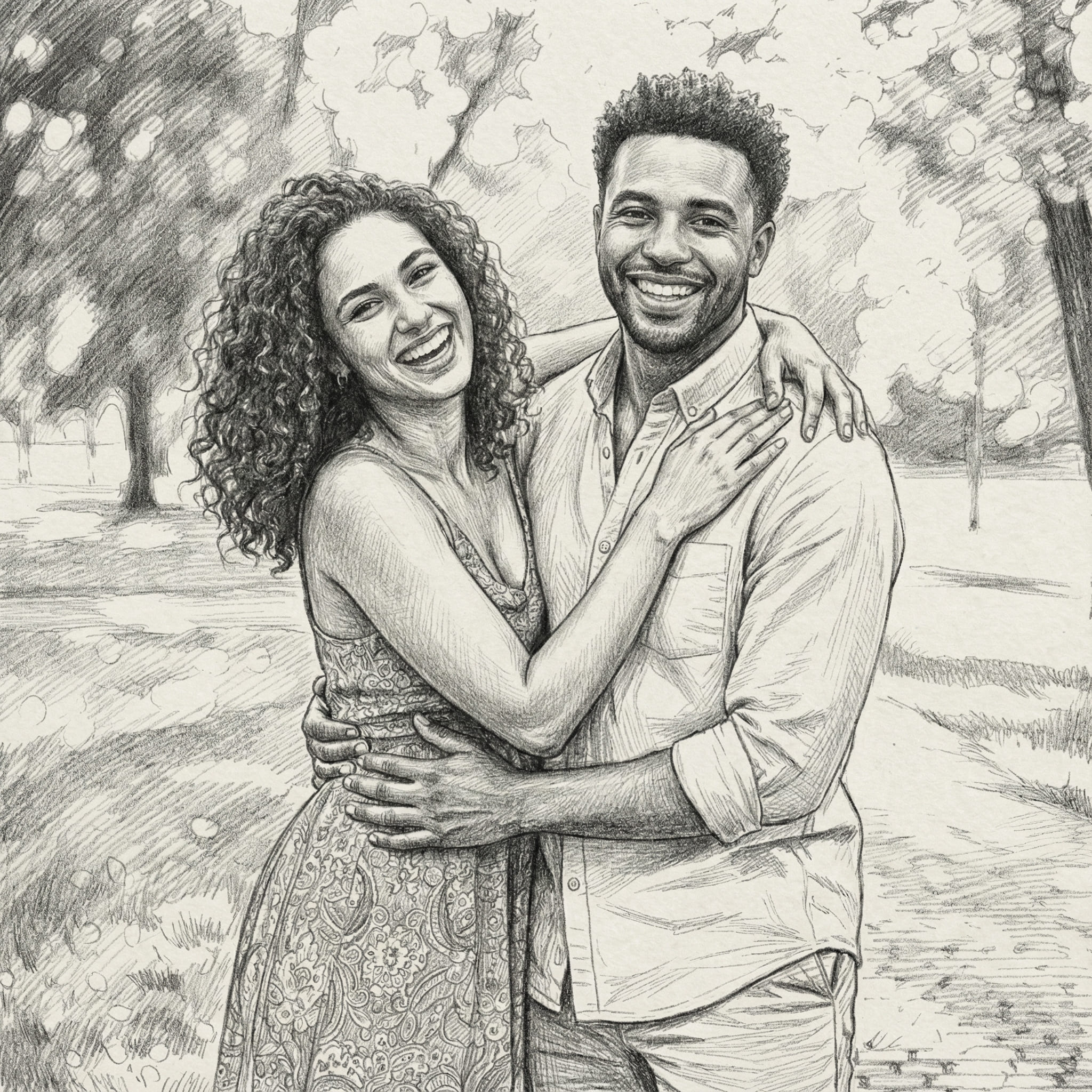 Same photograph after conversion to a pencil sketch with shading