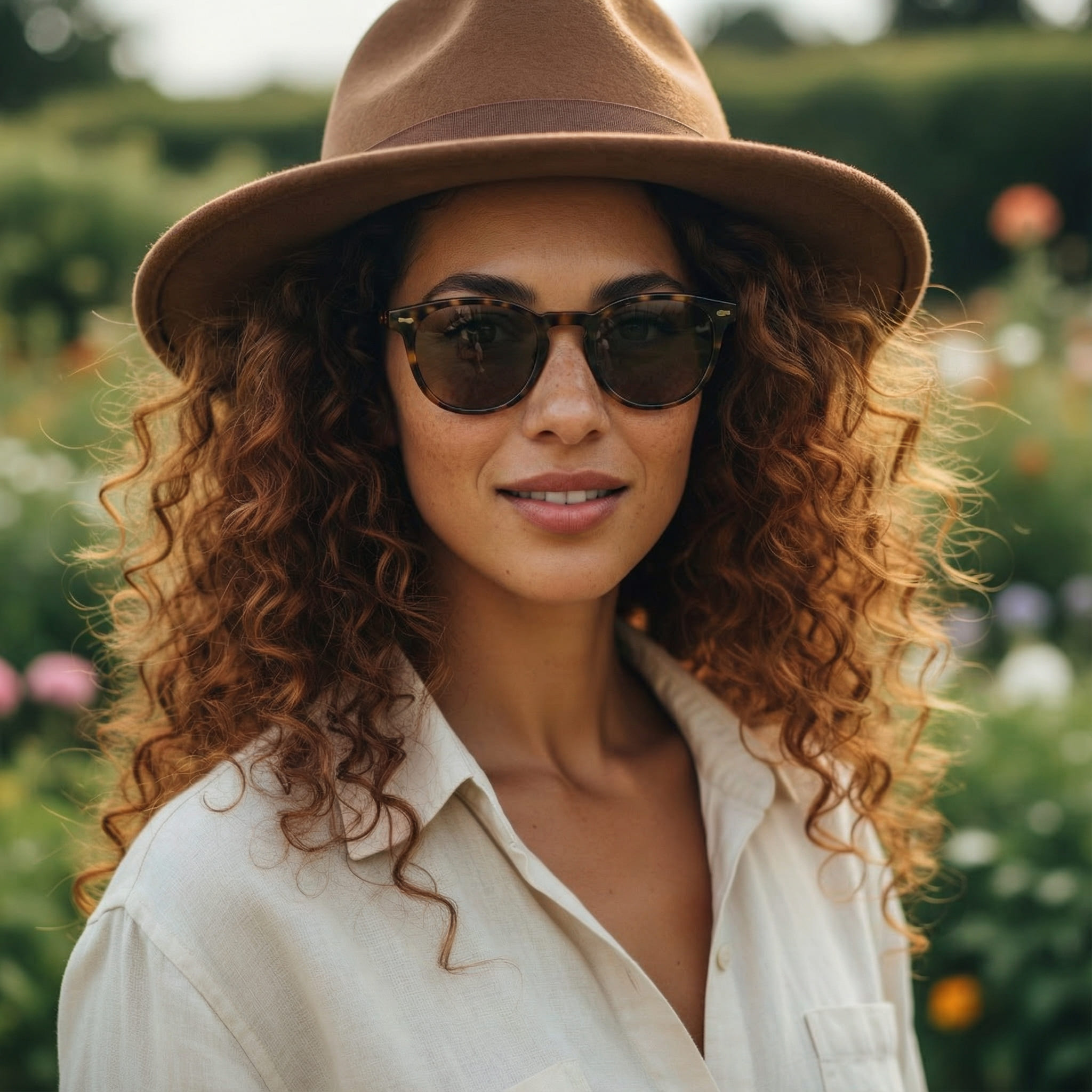 Same portrait after a hat and sunglasses were added