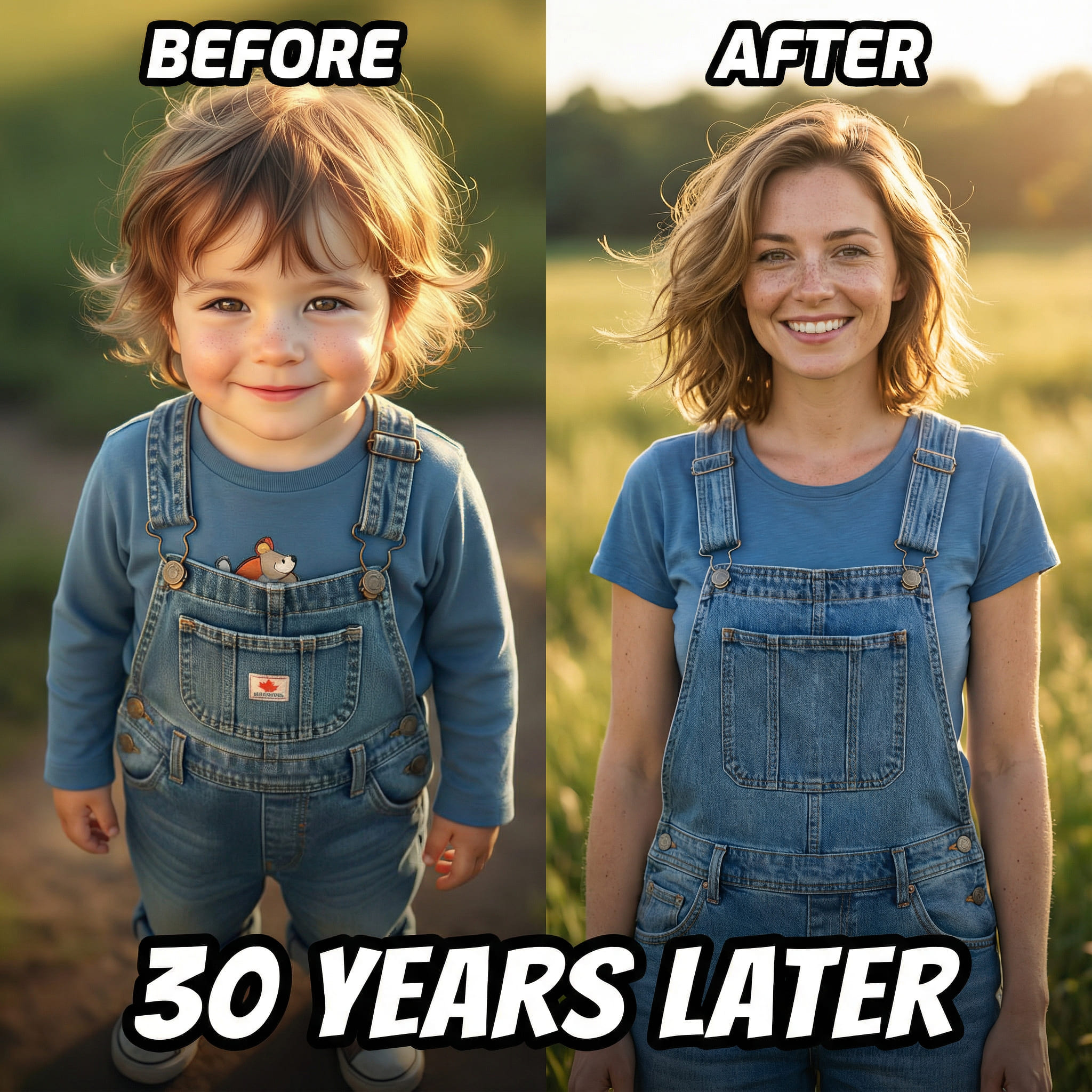 AI-generated side-by-side before and after comparison layout