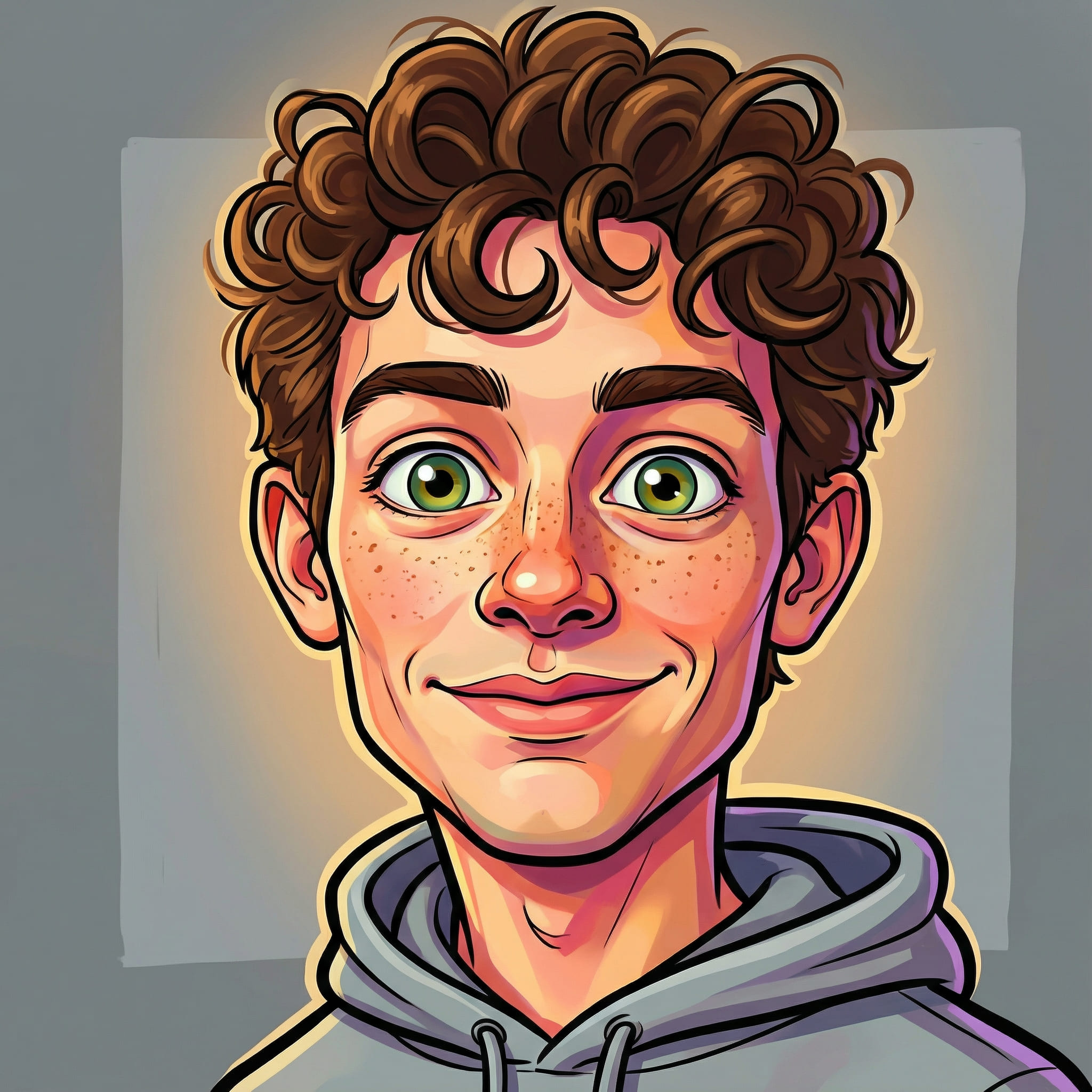 AI-generated caricature portrait with exaggerated features