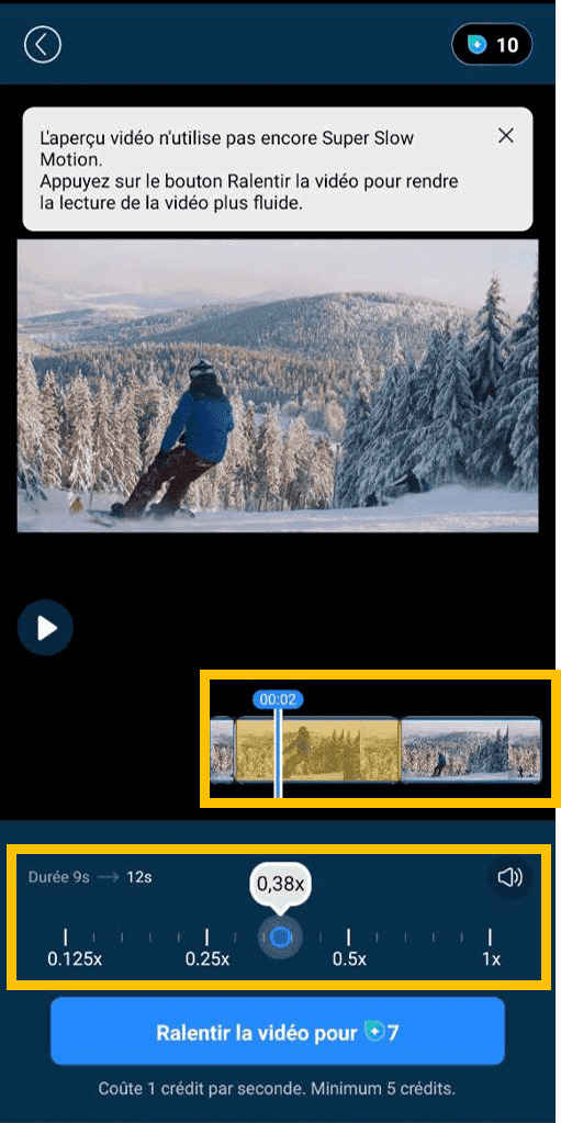 créer un super ralenti avec l'appli PowerDirector