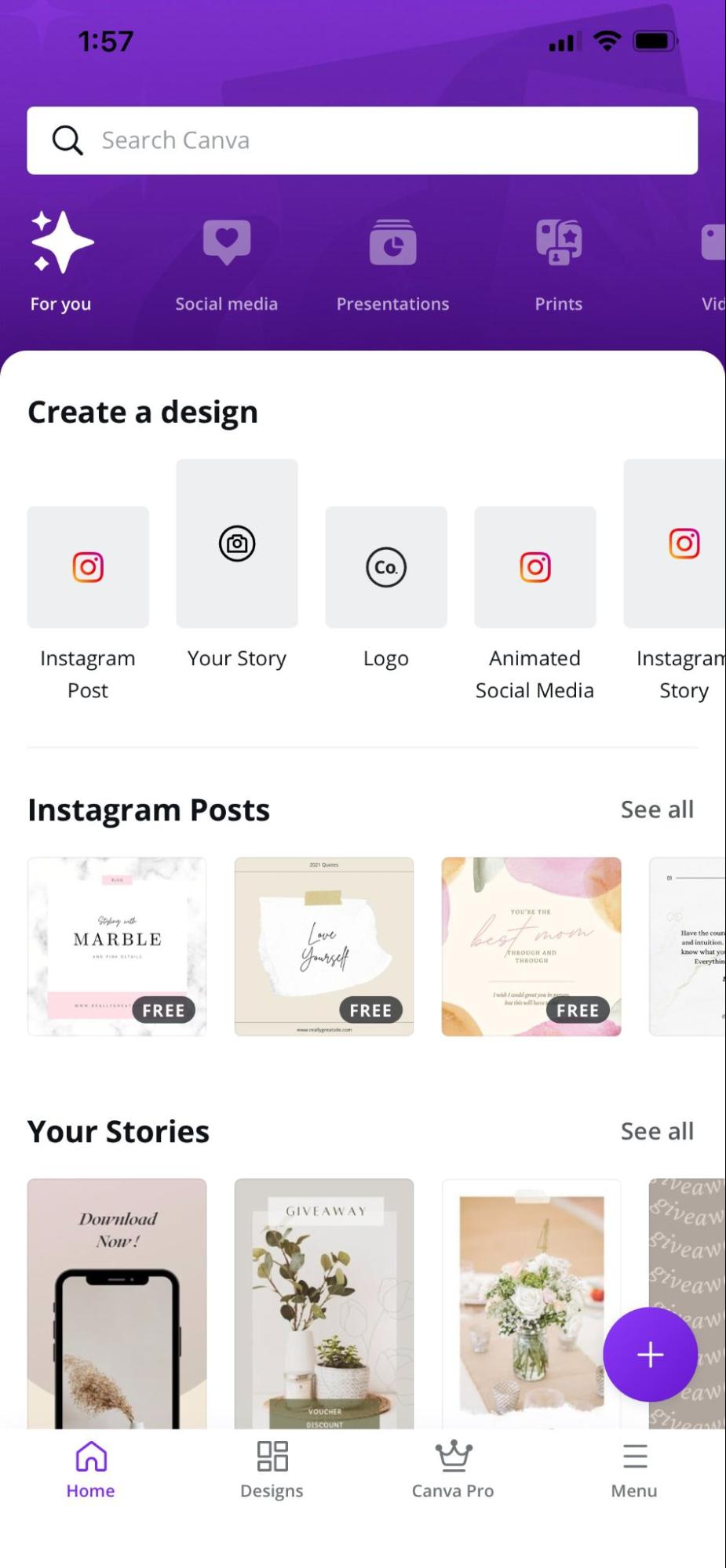 Canva Interface