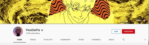 YouTube Channel - PewDiePie