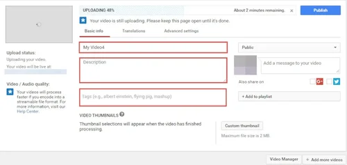 Where to add YouTube tags