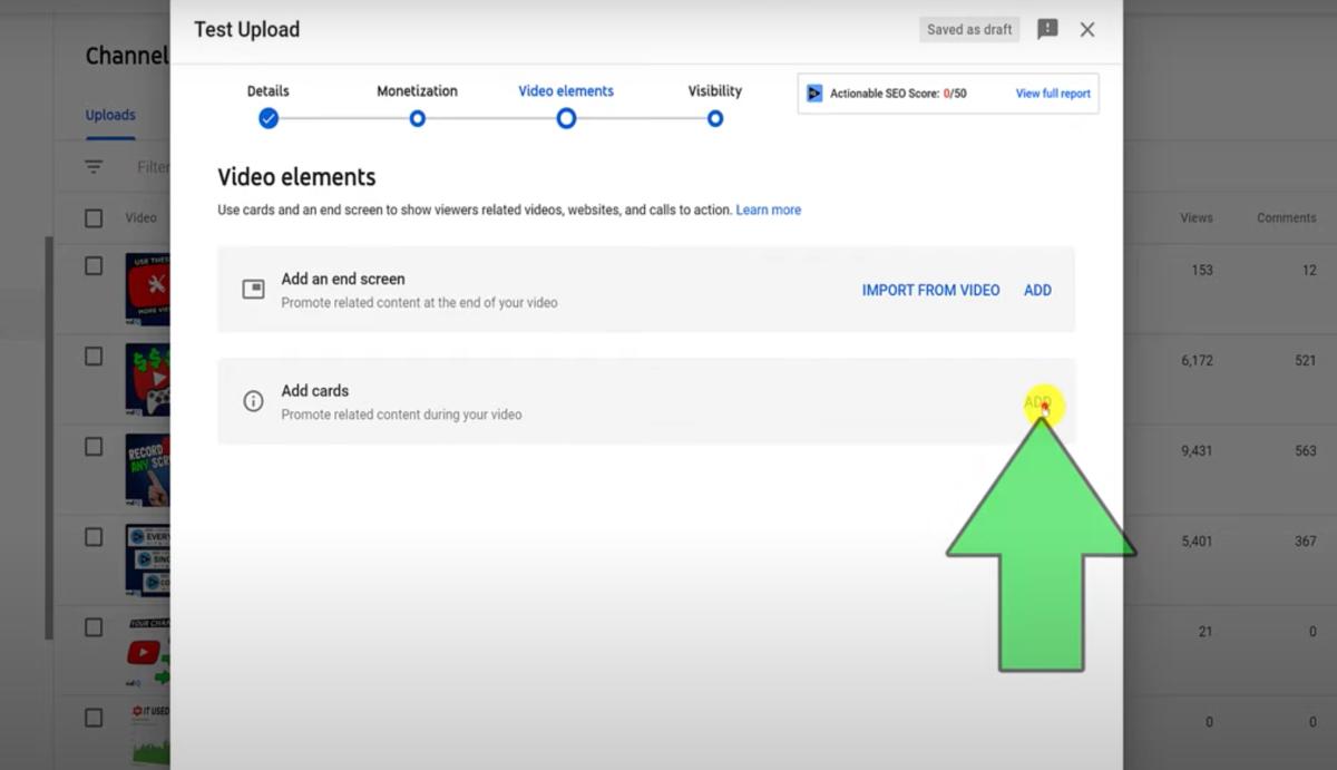 Add the Card to Videos During Upload