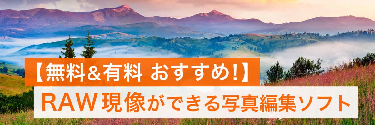 RAW現像ができる写真編集ソフト