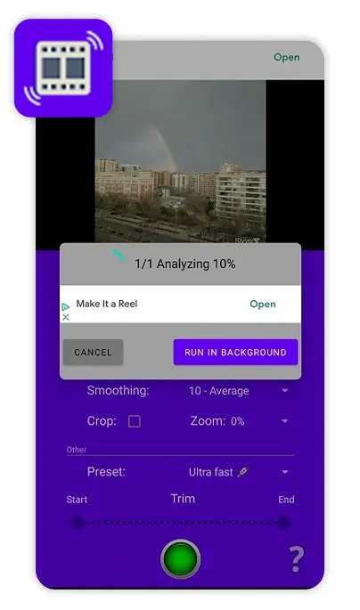 Shaky Video Stabilizer Interface