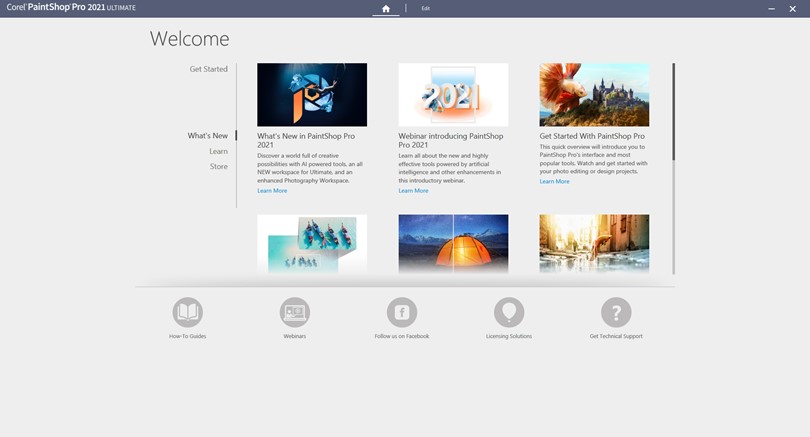 Corel Paintshop Pro Interface