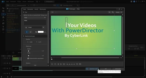 PowerDirector - Motion Graphic speichern