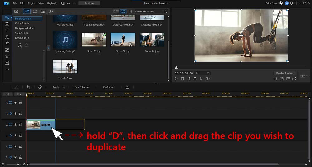 Using the Duplicate Feature in PowerDirector