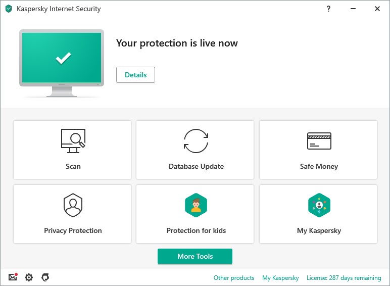 Kaspersky interface