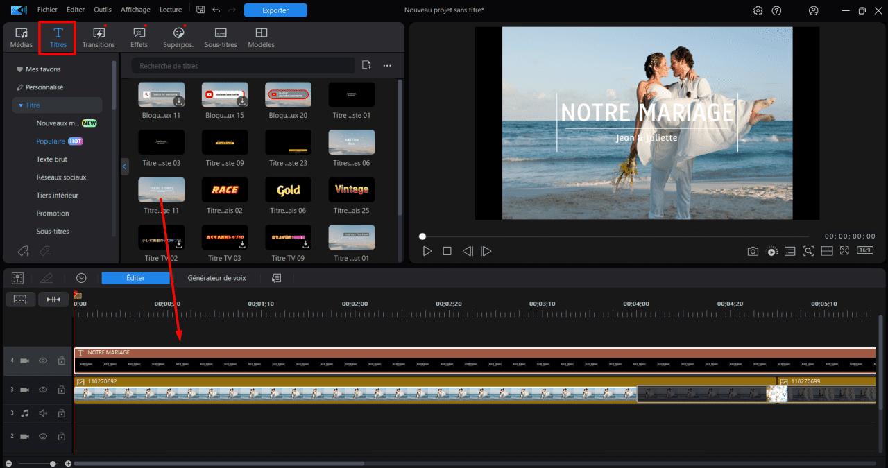 comment faire un montage avec alternative Windows Movie Maker