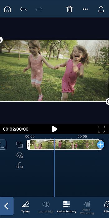 PowerDirector App - Clip auswählen
