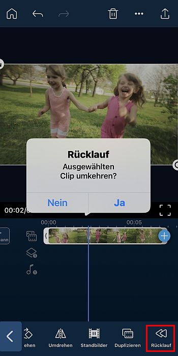 PowerDirector App - Video rückwärts abspielen