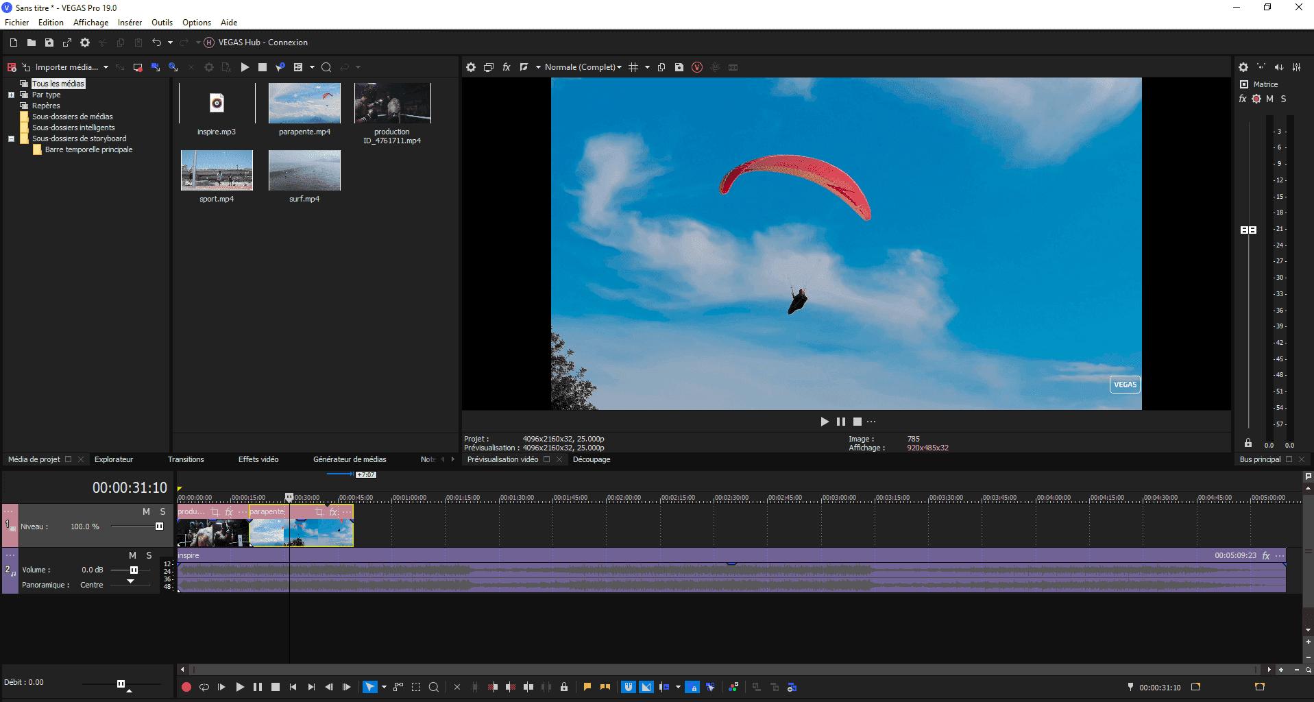 Vegas Pro-interface