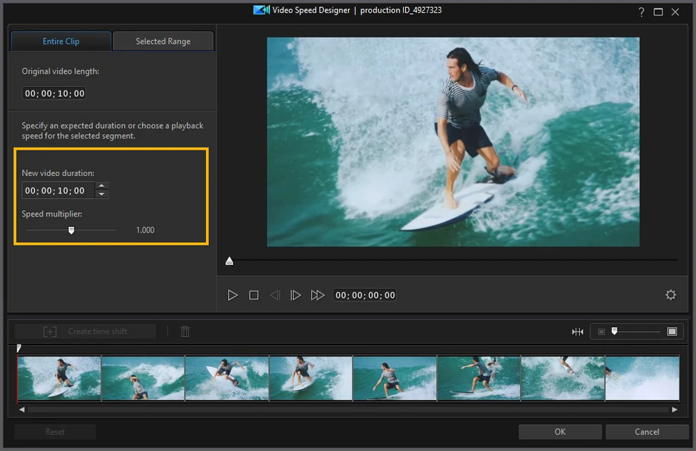 PowerDirector Interface - Speed Multiplier