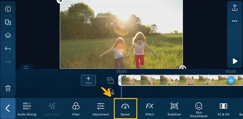PowerDirector Mobile Interface - Video Speed