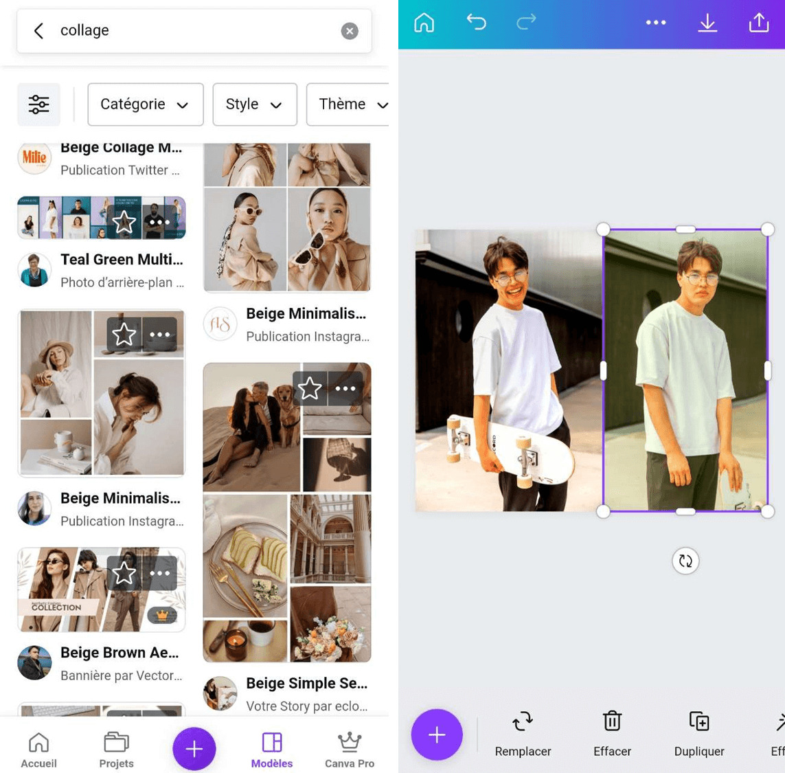 Canva Interface - Application montage photo
