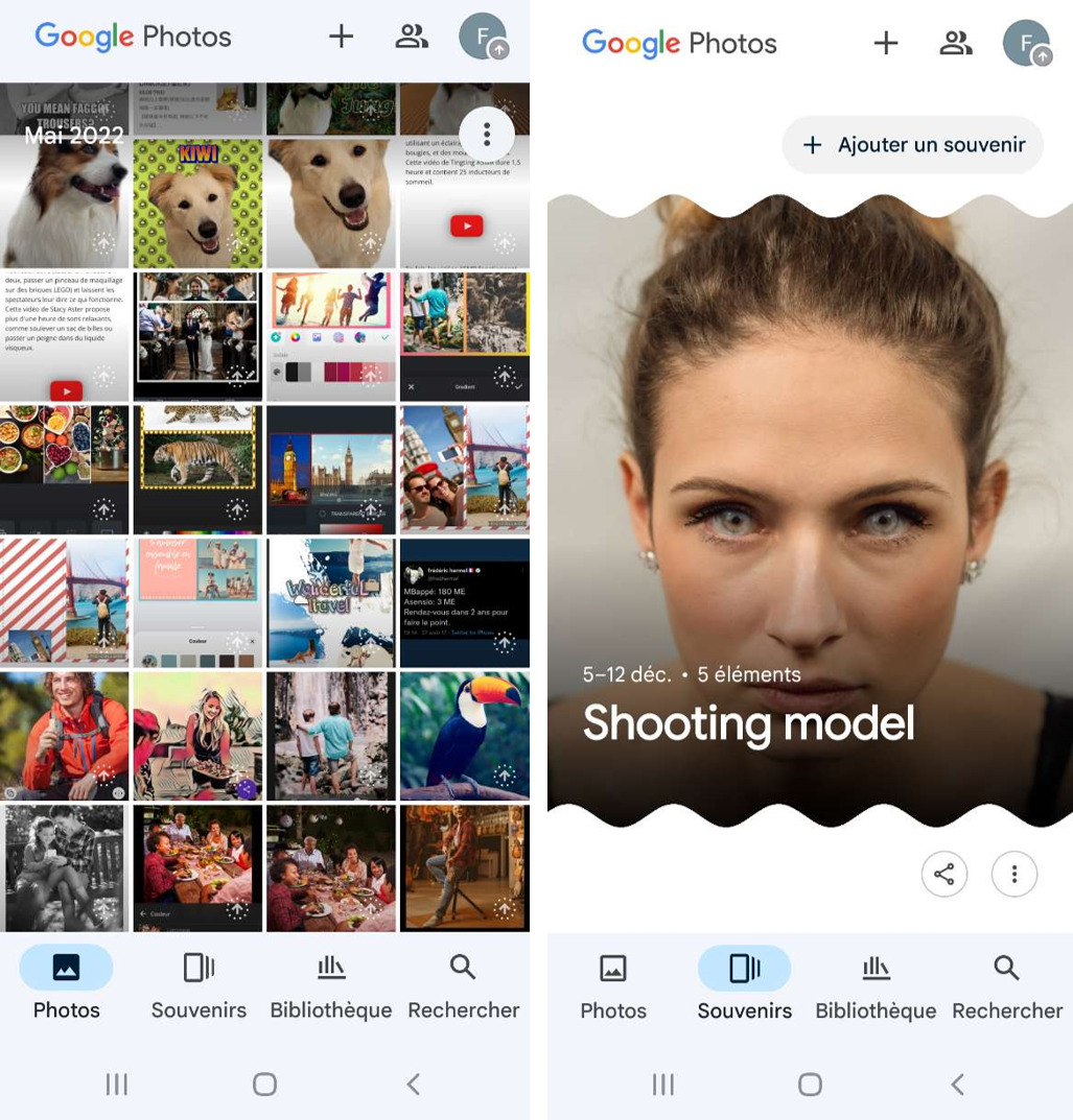 Google Photos Interface - Application montage photo