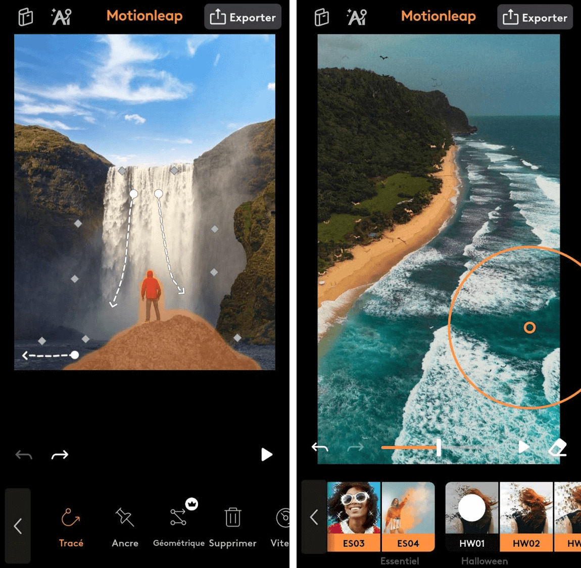 Motion Leap Interface - Application montage photo