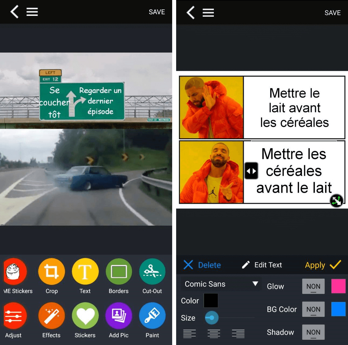 Pizap Interface - Application montage photo