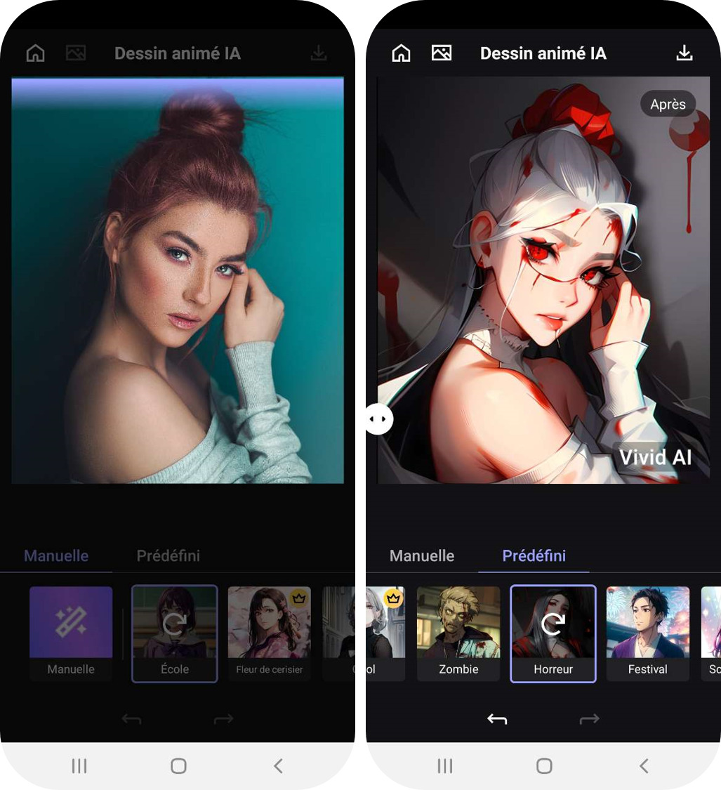 Vivid AI Interface - Application retouche photo IA