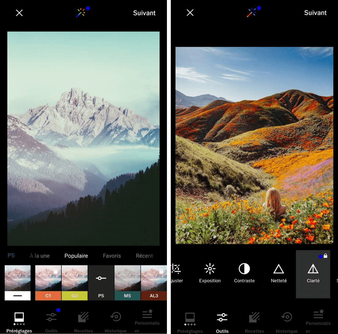 VSCO Interface - Application montage photo