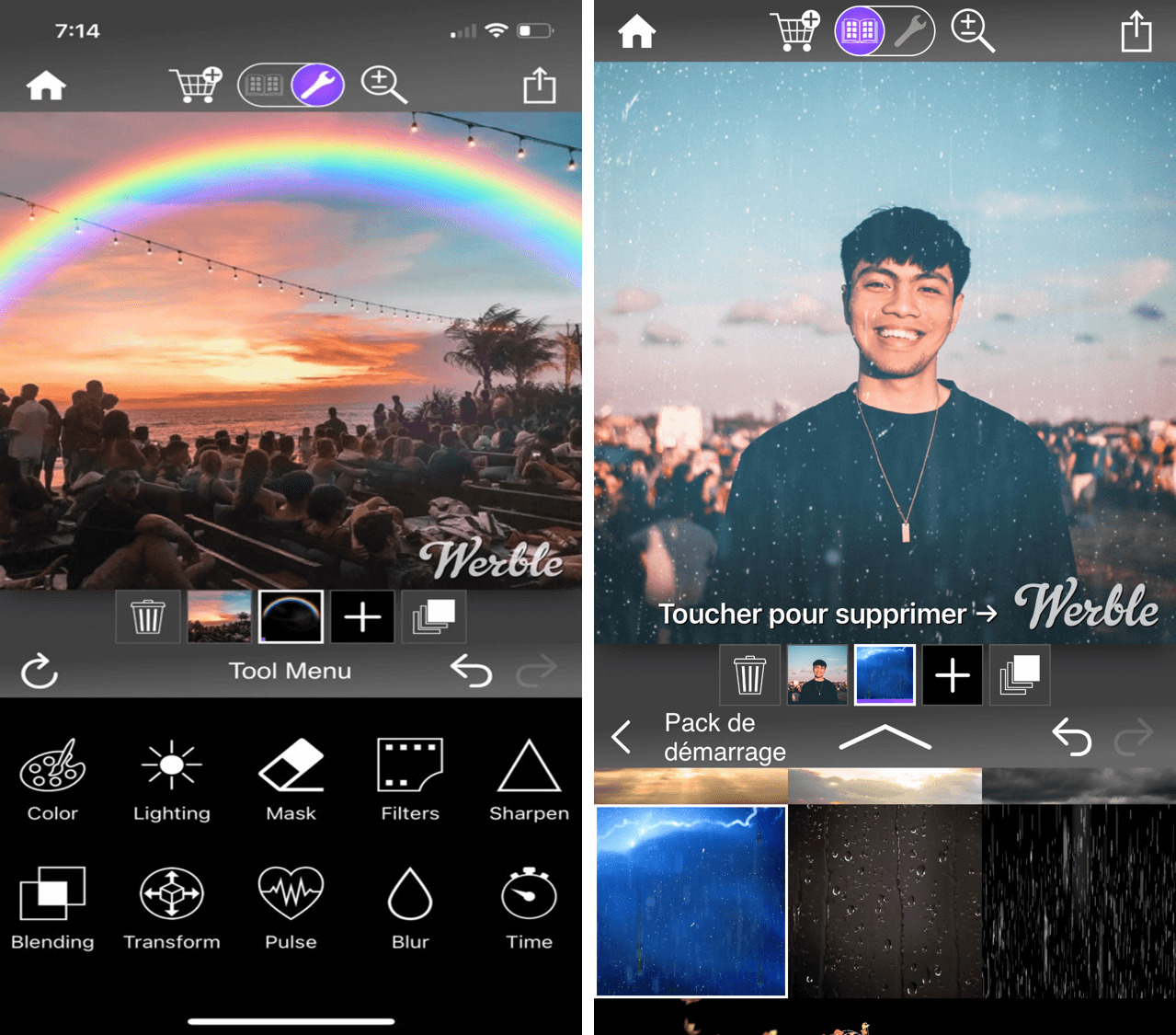 Werble Interface - Application montage photo