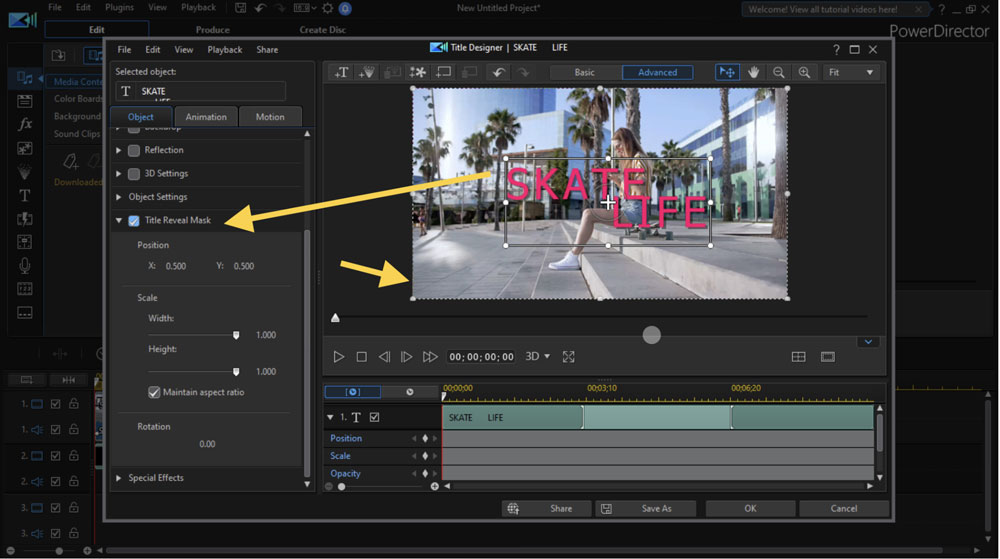 PowerDirector interface