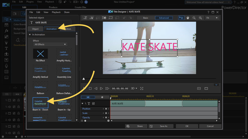 PowerDirector interface