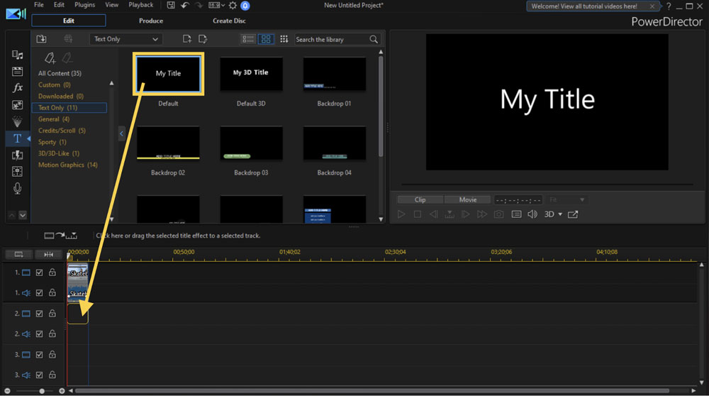 PowerDirector interface