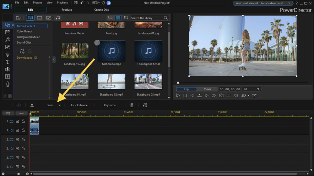 PowerDirector interface