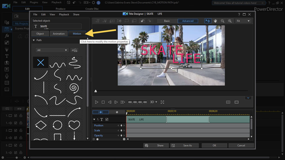 PowerDirector interface