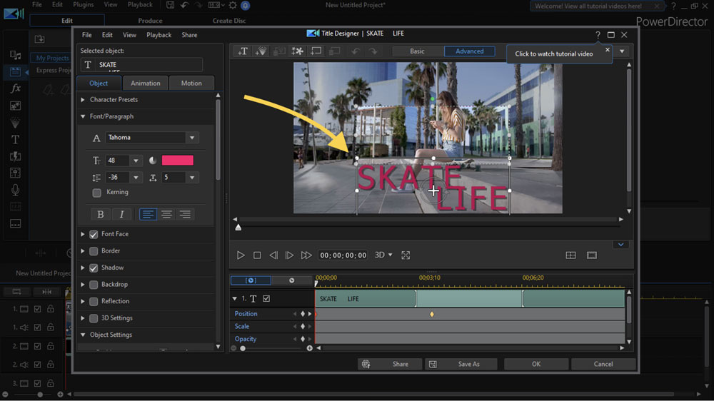 PowerDirector interface