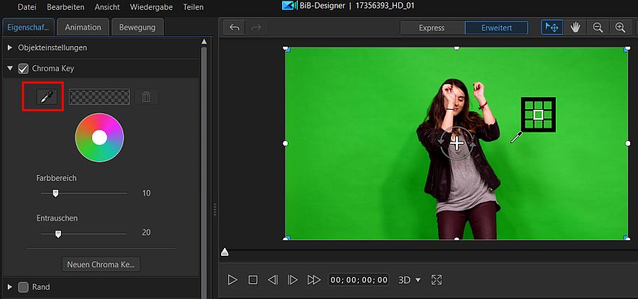 Chroma Key Farbabtastung