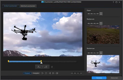 Video erstellen - Videos zuschneiden