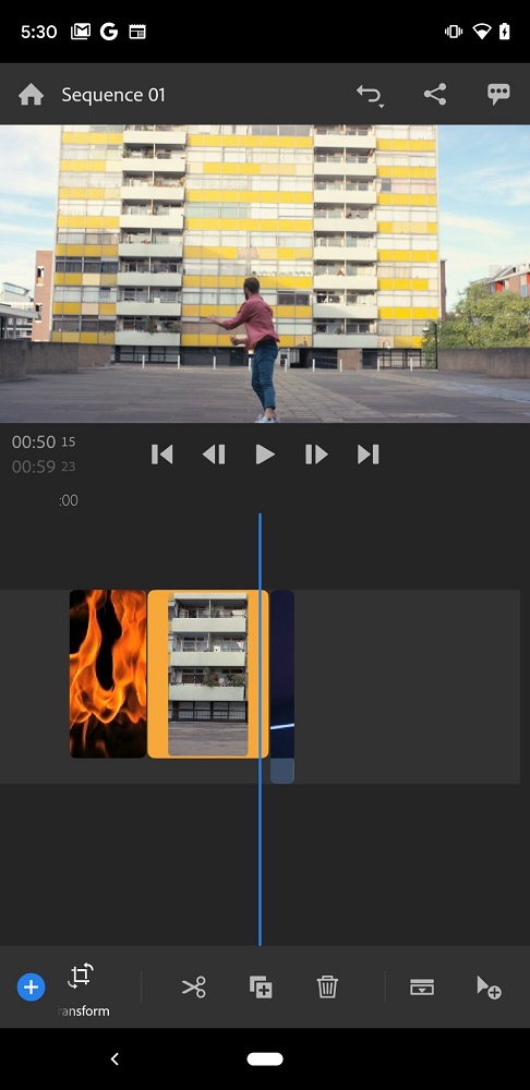 Adobe Premiere Rush App Interface