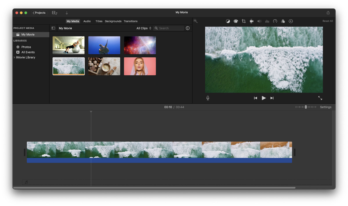 iMovie - Meilleur logiciel pour débutant sur MacOS